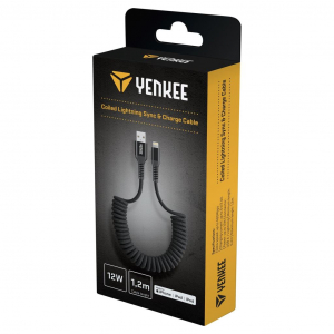 Yenkee YCU 502 BK USB-A - Lightning csavart adat-, &eacute;s t&ouml;ltők&aacute;bel fekete